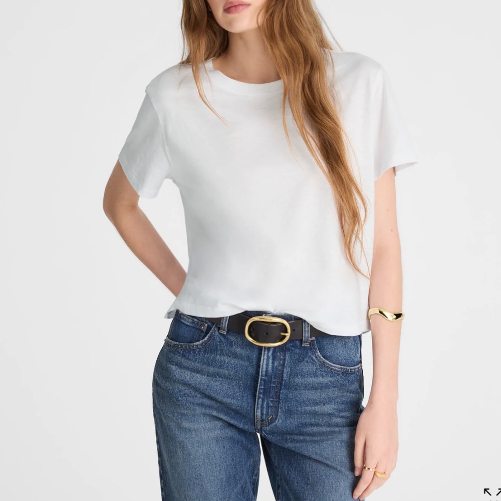 NWT Madewell Slub Boxy-Crop Tee White, size M